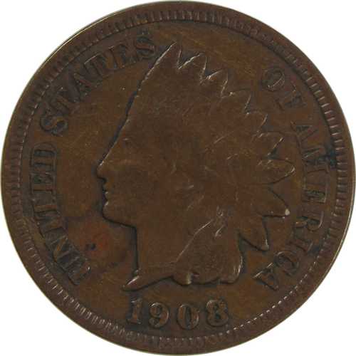 1908年Sミント インディアンヘッドセント VF（極美品）1セント硬貨｜世界の紙幣・金・銀・銅 ラフテル