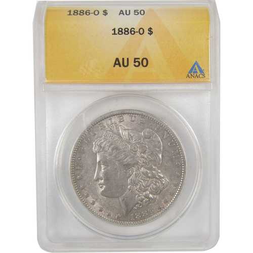 1886年 O モーガン ドル AU 50 ANACS 銀貨 1 ドル｜世界の紙幣・金・銀・銅 ラフテル