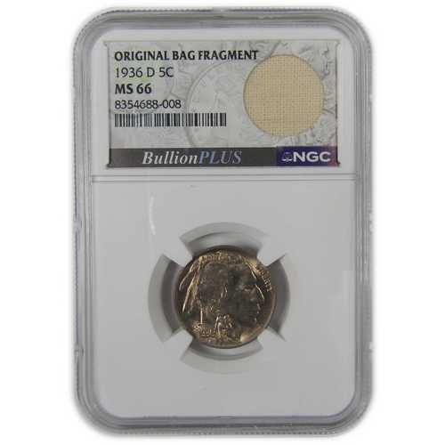 1936年 Dミント インディアンヘッド バッファローニッケル MS 66 NGC バッグ断片|世界の紙幣・金・銀・銅 ラフテル