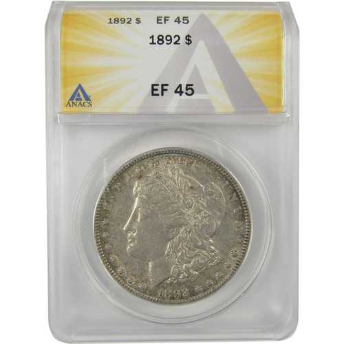 1892年 モーガン・ダラー EF 45 ANACS 銀貨 1ドル|世界の紙幣・金・銀・銅 ラフテル