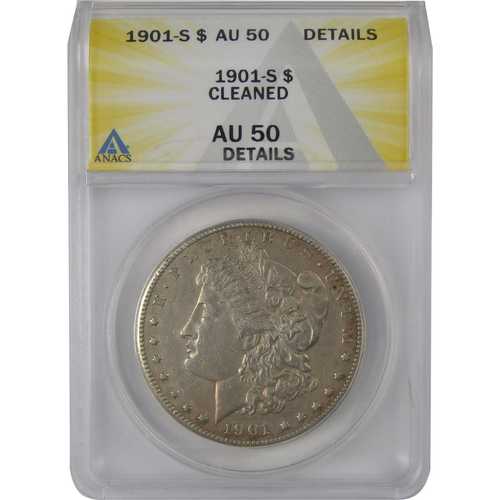 1901年Sミント モーガンドル AU 50 詳細 ANACS 銀貨 1ドル|世界の紙幣・金・銀・銅 ラフテル
