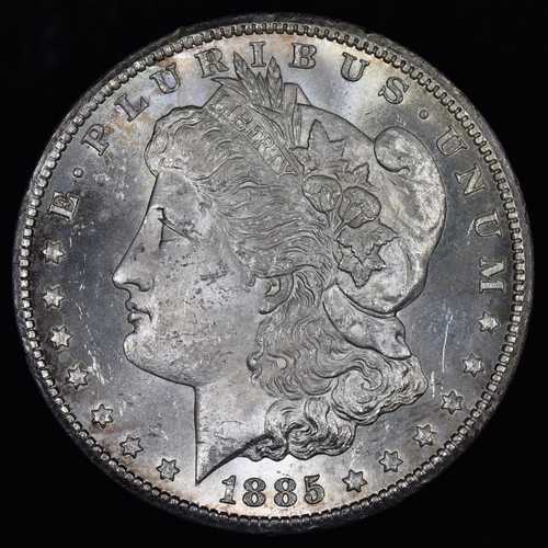 1885-CC 1ドル モルガン銀貨 未流通 UNC コイン 15AS トラステッド｜世界の紙幣・金・銀・銅 ラフテル