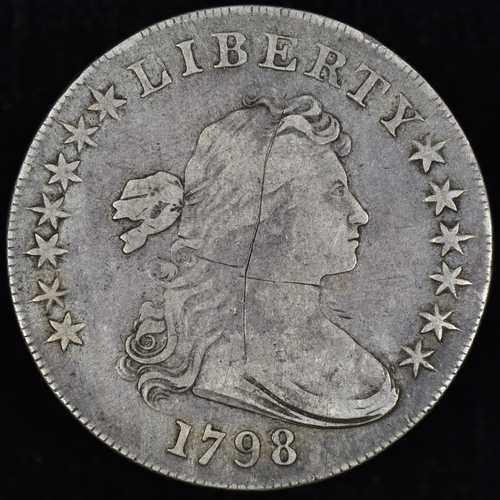 1798年 ドレープドバストダラー VF 非常に細かいディテール 1ドル銀貨 15A トラステッド|世界の紙幣・金・銀・銅 ラフテル