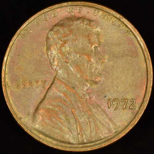 1972年 リンカーン記念セント 二重刻印表面 1セント 二重刻印 XF EF 詳細｜世界の紙幣・金・銀・銅 ラフテル