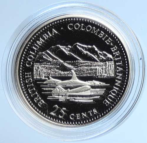 1992年 カナダ ブリティッシュコロンビア州 イギリス エリザベス2世 プルーフ銀貨 25セント i109095｜世界の紙幣・金・銀・銅 ラフテル
