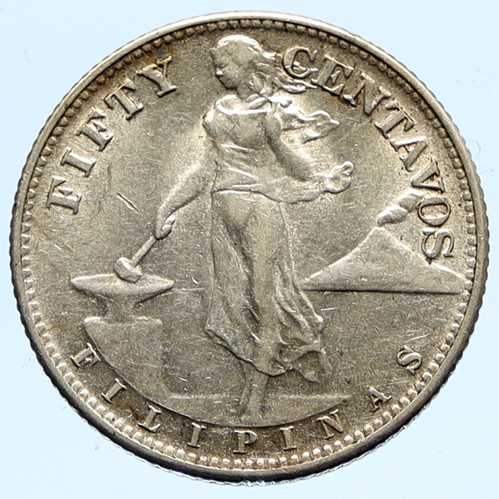 1944年 南フィリピン 米国統治下 イーグル銀貨 50センタボ i96741|世界の紙幣・金・銀・銅 ラフテル