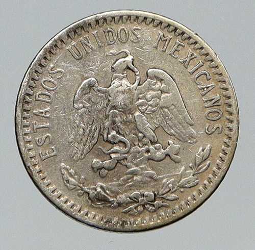 1919年 メキシコ ピタゴラスの自由の帽子 アンティーク 20センタボ銀貨 i91705|世界の紙幣・金・銀・銅 ラフテル