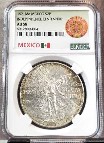 1921 メキシコ シルバー 2 ペソ 2 ペソ リベルタード NGC AU 58 希少な素晴らしいコイン｜世界の紙幣・金・銀・銅 ラフテル 100,000円