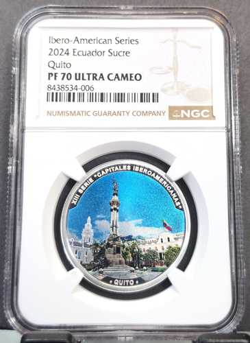 2024年 エクアドル 銀貨 1 スクレ 首都キト NGC PF 70 ウルトラカメオ パーフェクトグレード|世界の紙幣・金・銀・銅 ラフテル