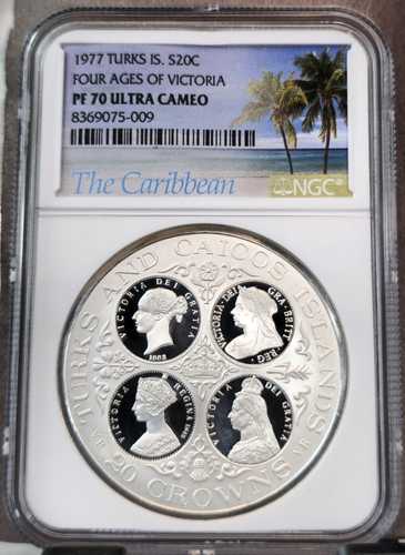 1977年 トルコ銀貨 20クラウン ヴィクトリア女王 NGC PF 70 ウルトラカメオ 極めて希少|世界の紙幣・金・銀・銅 ラフテル