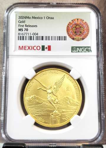 2024年 メキシコ 1オンス 金貨 リベルタッド 1オンス NGC MS 70 初回発行 ジェムパーフェクト|世界の紙幣・金・銀・銅 ラフテル
