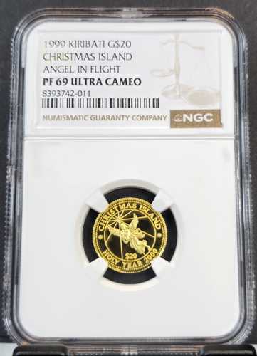 1999年 キリバス 20ドル金貨 エンジェル・イン・フライト NGC PF 69 ウルトラカメオ レア トップポップ｜世界の紙幣・金・銀・銅 ラフテル