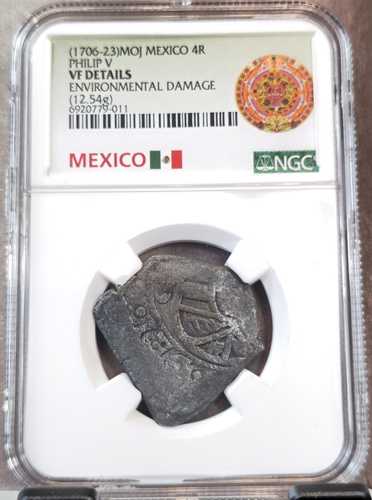 1706年 - 23年 メキシコ 銀貨 4レアル フィリップ5世 NGC VF 極めて希少な宝物コイン|世界の紙幣・金・銀・銅 ラフテル