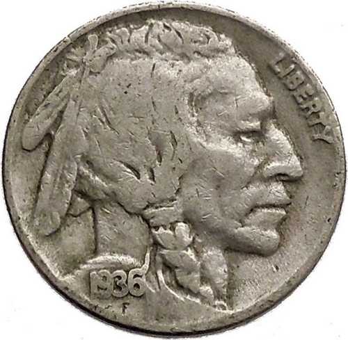1936年 バッファローニッケル 5セント アメリカ合衆国 アンティークコイン i43859|世界の紙幣・金・銀・銅 ラフテル