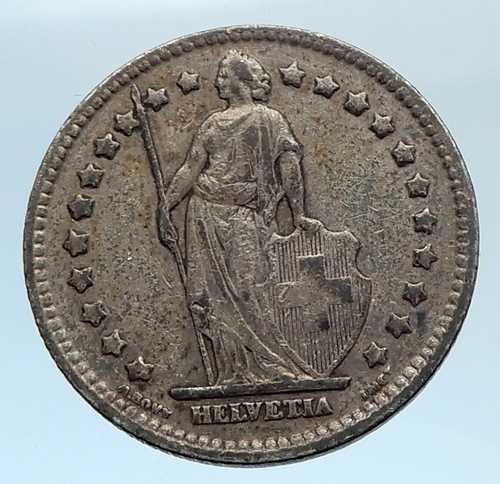 1914年 スイス - 銀貨 1フラン - ヘルベティアはスイス国家を象徴 i74320|世界の紙幣・金・銀・銅 ラフテル