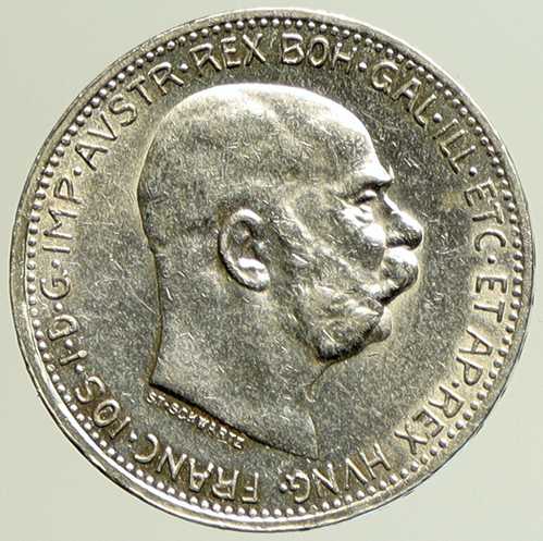 1915年 オーストリア フランツ・ヨーゼフ1世 鷲 ヴィンテージ 銀貨 コロナコイン i104974｜世界の紙幣・金・銀・銅 ラフテル