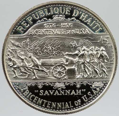 1976年 ハイチがアメリカ独立革命を支援 サバンナ包囲戦 銀貨 25グールド i120282|世界の紙幣・金・銀・銅 ラフテル