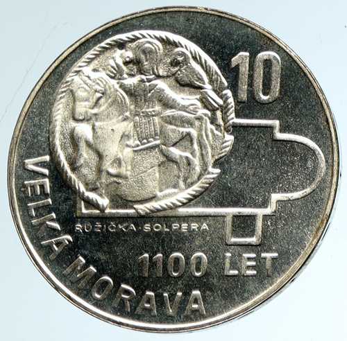 1966年 チェコスロバキア 大モラヴィア 1100Y ヴィンテージ 銀貨 10コルナ i103254｜世界の紙幣・金・銀・銅 ラフテル
