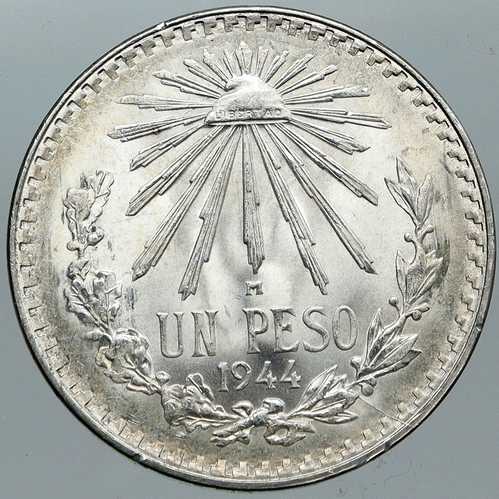 1944年 メキシコ イーグル リバティキャップ 大型 ヴィンテージ 旧型 銀貨 ペソ メキシココイン i88775|世界の紙幣・金・銀・銅 ラフテル