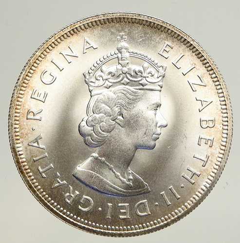 1959年 バミューダ諸島 イギリス植民地 エリザベス2世 大型船 銀貨 1クラウン i93589|世界の紙幣・金・銀・銅 ラフテル