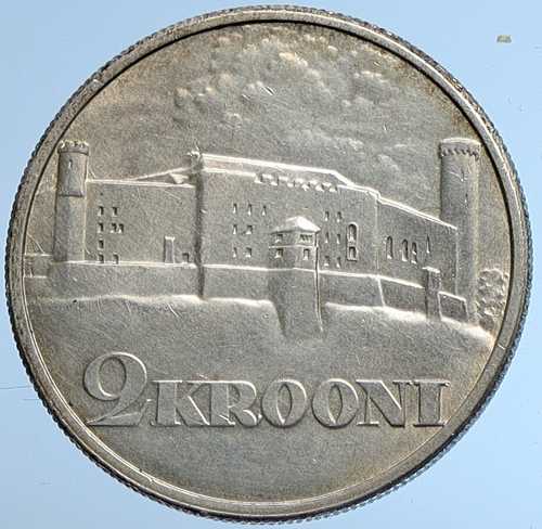 1930 エストニア タリンのトーンペア要塞 ヴィンテージ シルバー 2 クルーニ コイン i109620｜世界の紙幣・金・銀・銅 ラフテル