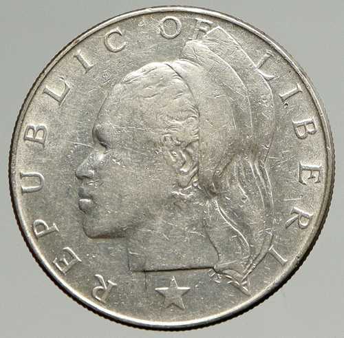 1962年 リベリア銀貨 リベリア アフリカ人女性 本物 ヴィンテージ銀貨 i94578｜世界の紙幣・金・銀・銅 ラフテル