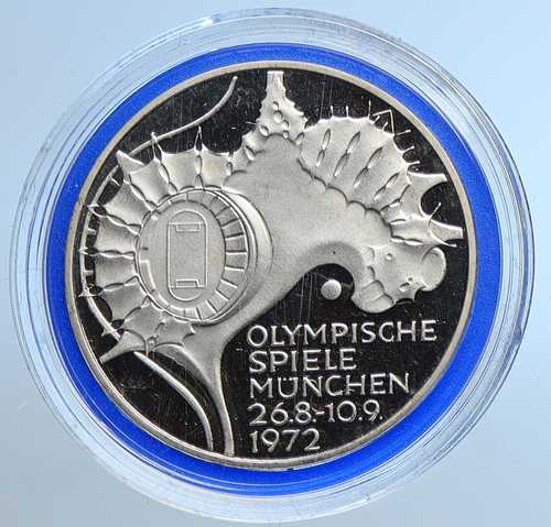 1972年 ドイツ ミュンヘン夏季オリンピック シュライフェ プルーフ銀貨 10マルク i109633|世界の紙幣・金・銀・銅 ラフテル