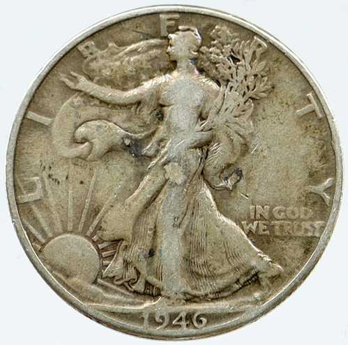 1946年 D アメリカ合衆国 ウォーキングリバティ シルバーハーフダラーコイン イーグル i117082｜世界の紙幣・金・銀・銅 ラフテル