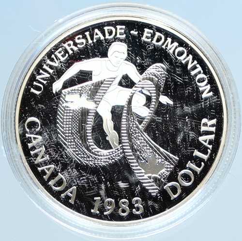 1983年 カナダ エリザベス2世 世界大学競技大会 プルーフ銀貨 i98092｜世界の紙幣・金・銀・銅 ラフテル