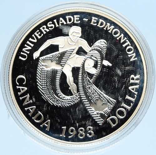 1983年 カナダ エリザベス2世 世界大学競技大会 プルーフ銀貨 i98097|世界の紙幣・金・銀・銅 ラフテル