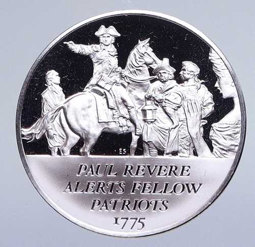 1970年 アメリカ独立革命史 ポール・リビア騎行 プルーフ銀メダル i94858|世界の紙幣・金・銀・銅 ラフテル