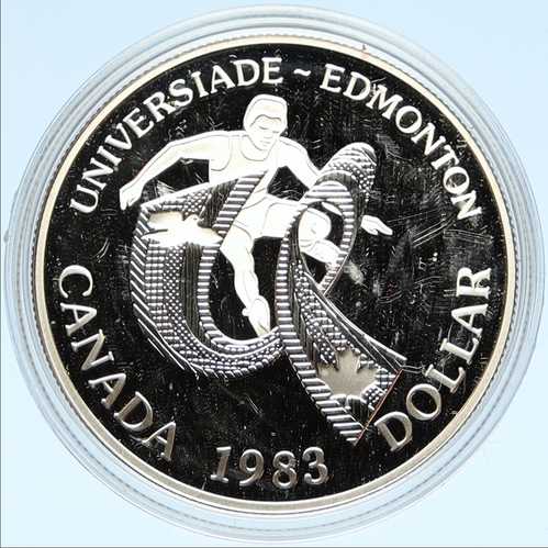 1983年 カナダ エリザベス2世 世界大学競技大会 プルーフ銀貨 i98257|世界の紙幣・金・銀・銅 ラフテル