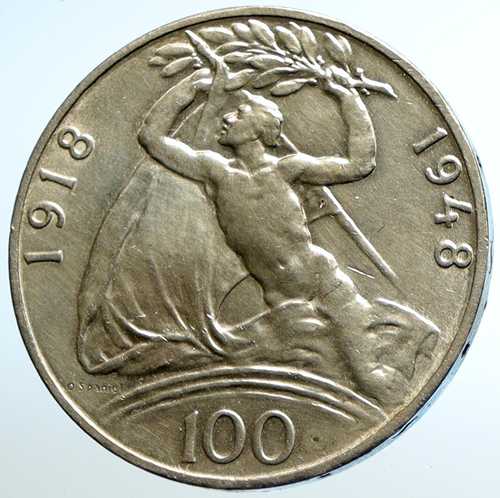 1948年 チェコ共和国 チェコスロバキア独立記念 銀貨 100コロナ i104741｜世界の紙幣・金・銀・銅 ラフテル 70,400円