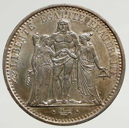 1969年 フランス 大型ヘラクレスのモットー入り ヴィンテージ 銀貨 10フラン フランス硬貨 i93325｜世界の紙幣・金・銀・銅 ラフテル