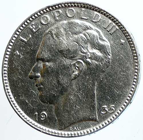 1935年 ベルギー レオポルド3世 ウィートオーク ヴィンテージ 銀貨 20フラン i113426|世界の紙幣・金・銀・銅 ラフテル