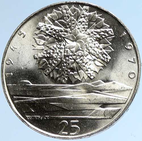 1970年 チェコ共和国 チェコスロバキア 太陽解放 銀貨 25コルナ i113213｜世界の紙幣・金・銀・銅 ラフテル
