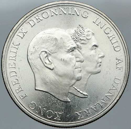 1960年 デンマーク フレデリック9世国王とイングリッド王妃 銀貨 結婚記念コイン i88599｜世界の紙幣・金・銀・銅 ラフテル