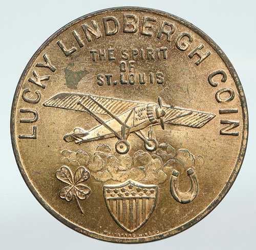 1927年 アメリカ合衆国 チャールズ・リンドバーグ ニューヨーク-パリ飛行 飛行機メダル i87659｜世界の紙幣・金・銀・銅 ラフテル