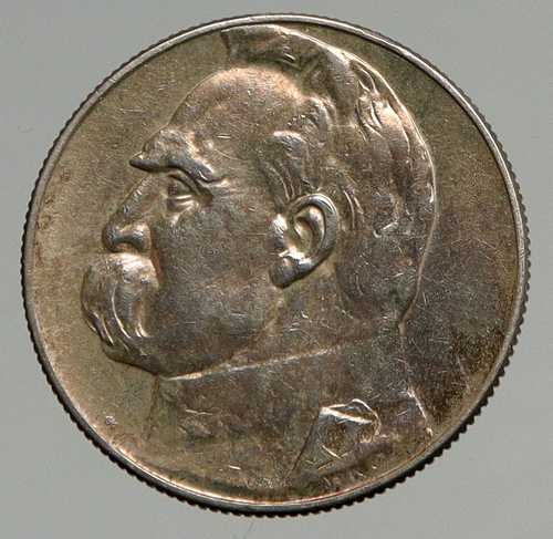 1936年 ポーランド 銀貨 ヨゼフ・ピウスツキ 旧アンティーク銀貨 5ズウォティ i94657｜世界の紙幣・金・銀・銅 ラフテル 70,400円