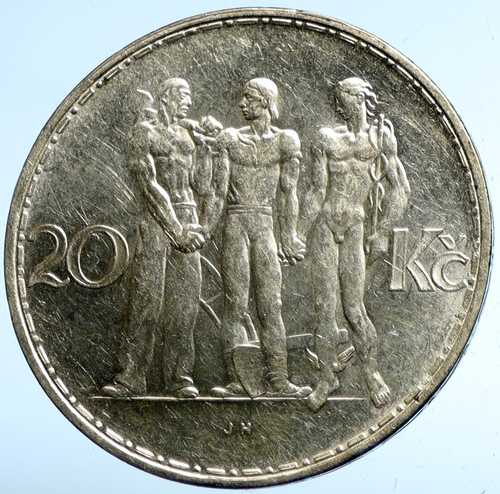 1933年 チェコスロバキア 産業 農業 ビジネス 銀貨 20コーン i102934|世界の紙幣・金・銀・銅 ラフテル