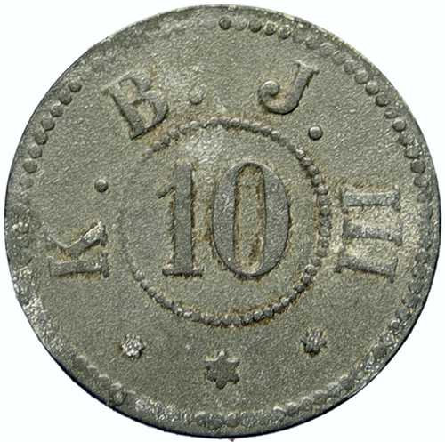 1914-18 ドイツ 捕虜 第一次世界大戦 捕虜 BUERトークン 10ペニヒ i100773｜世界の紙幣・金・銀・銅 ラフテル 70,400円
