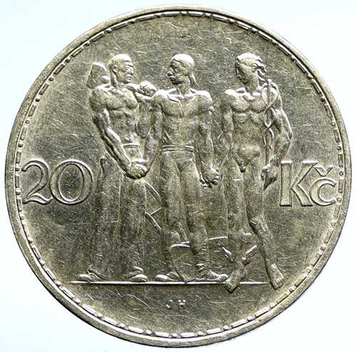 1933年 チェコスロバキア 産業 農業 ビジネス 銀貨 20コーン i104733|世界の紙幣・金・銀・銅 ラフテル