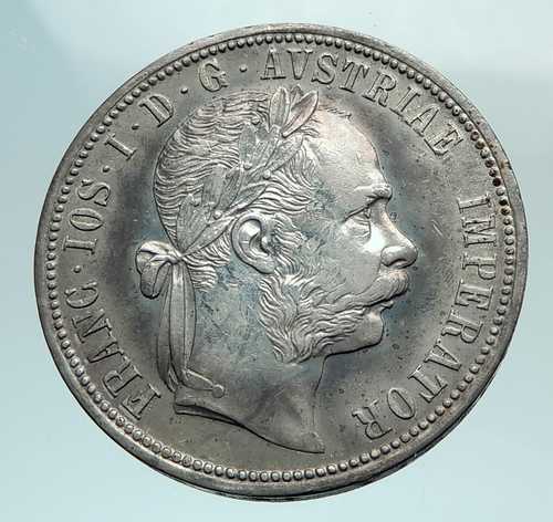 1889年 オーストリア フランツ・ヨーゼフ1世 アンティーク 本物 銀貨 1フローリン i79788｜世界の紙幣・金・銀・銅 ラフテル