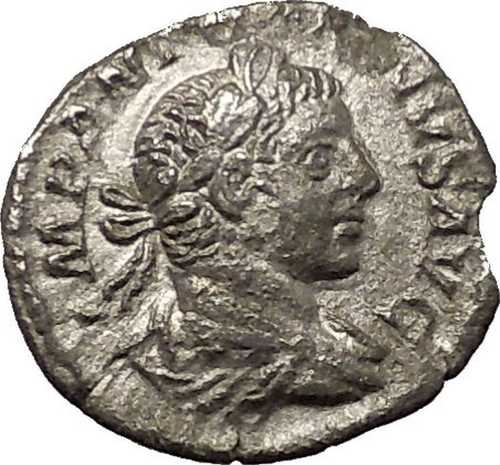 エラガバルス 218年 古代ローマ銀貨 フィデス・トラスト女神崇拝 i53132|世界の紙幣・金・銀・銅 ラフテル