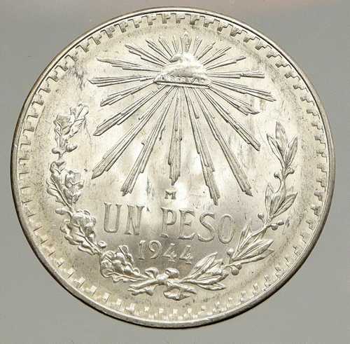 1944年 メキシコ イーグル リバティキャップ 大型 ヴィンテージ 旧型 銀貨 ペソ メキシコ硬貨 i94355｜世界の紙幣・金・銀・銅 ラフテル 143,000円