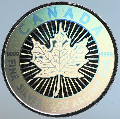 2003年 カナダ イギリス エリザベス2世 メープルリーフ ホログラム入り 銀貨 4ドル サンプル i113259｜世界の紙幣・金・銀・銅 ラフテル 143,000円
