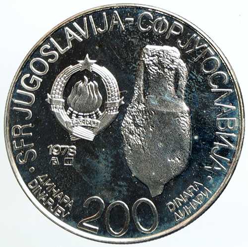 1978年 ユーゴスラビア '84 地中海競技大会 旧プルーフ銀貨 200ディナール i101340｜世界の紙幣・金・銀・銅 ラフテル