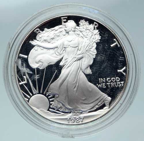1987年 アメリカ合衆国 USA アメリカンイーグル＆リバティ プルーフ銀貨 i86426｜世界の紙幣・金・銀・銅 ラフテル
