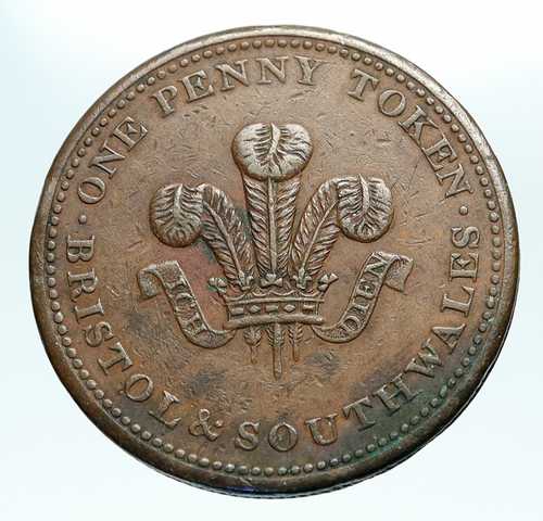 1811年 イギリス ブリストル＆南ウェールズ コンダーペニートークンコイン i84147｜世界の紙幣・金・銀・銅 ラフテル