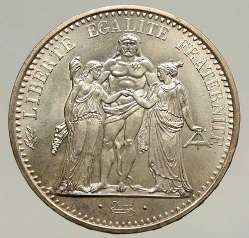 1972年 フランス 大型ヘラクレスのモットー入り ヴィンテージ 銀貨 10フラン フランス硬貨 i93465｜世界の紙幣・金・銀・銅 ラフテル